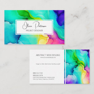 Colorful Abstract Alcohol Ink Liquid Style Business Card