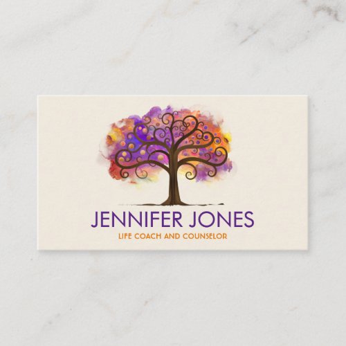 Colorful Abstract Alcohol ink Tree  Business Card