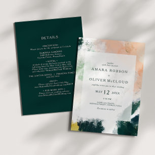 Colorful Abstract All In One Wedding Invitation