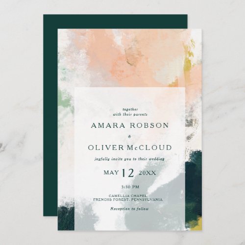 Colorful Abstract All In One Wedding Invitation