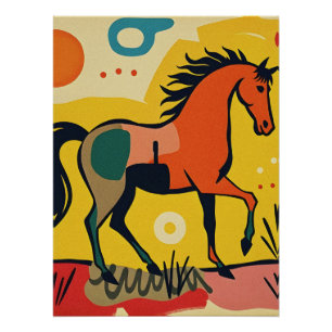 Colorful Abstract Animal Art Poster 