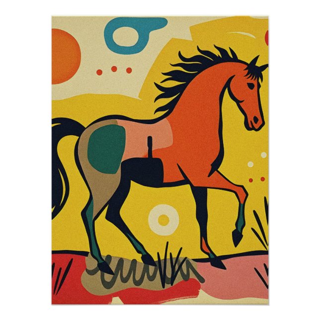 Colorful Abstract Animal Art Poster  (Front)