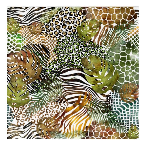 Colorful abstract animal jungle acrylic print