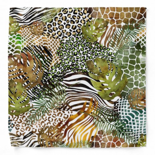 Colorful abstract animal jungle bandana