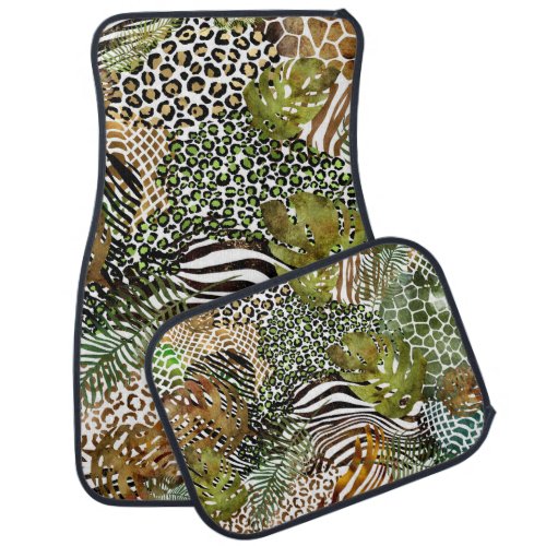 Colorful abstract animal jungle car floor mat