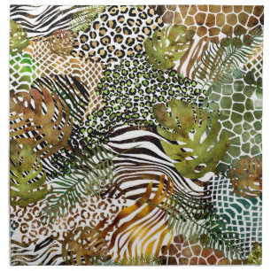 Colorful abstract animal jungle cloth napkin