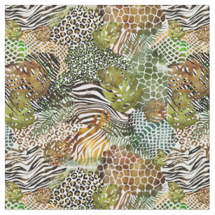Colorful abstract animal jungle fabric