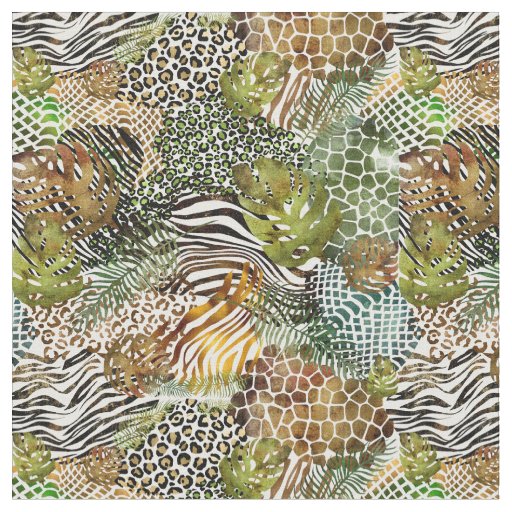 Colorful abstract animal jungle fabric