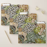 Colorful abstract animal jungle file folder