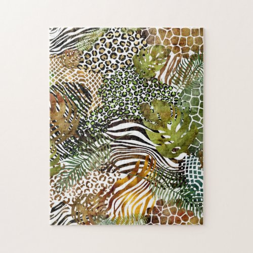 Colorful abstract animal jungle jigsaw puzzle
