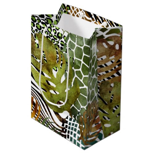 Colorful abstract animal jungle medium gift bag