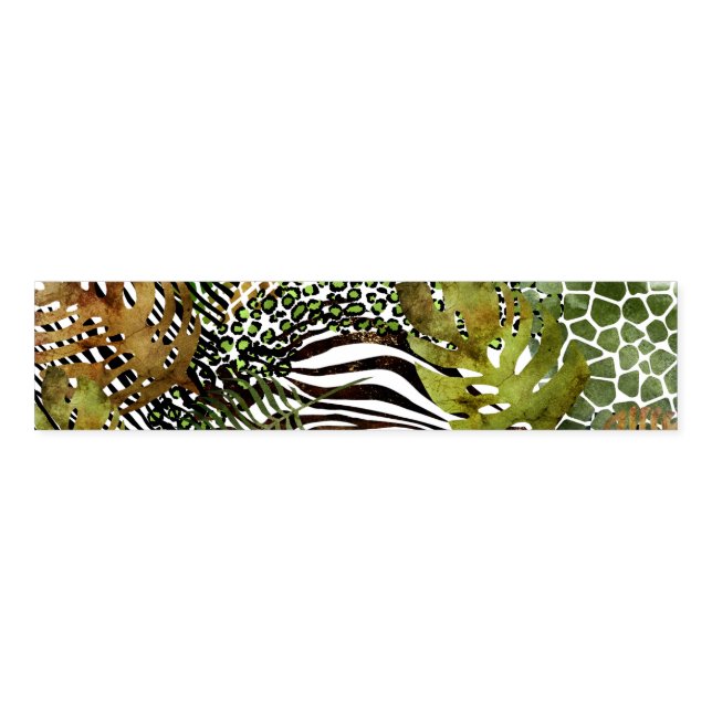 Colorful abstract animal jungle napkin bands (Unfolded)