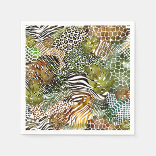 Colorful abstract animal jungle napkins
