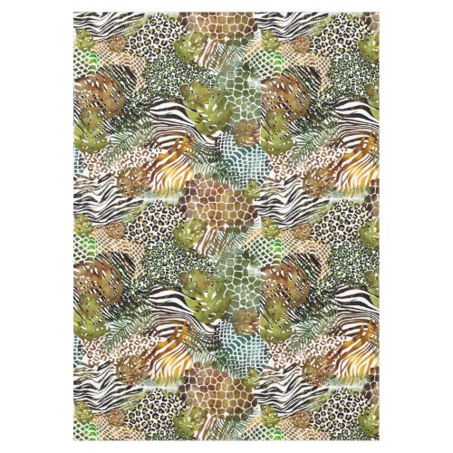 Colorful abstract animal jungle tablecloth