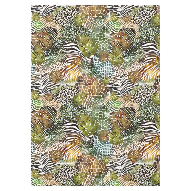Colorful abstract animal jungle tablecloth (Front)