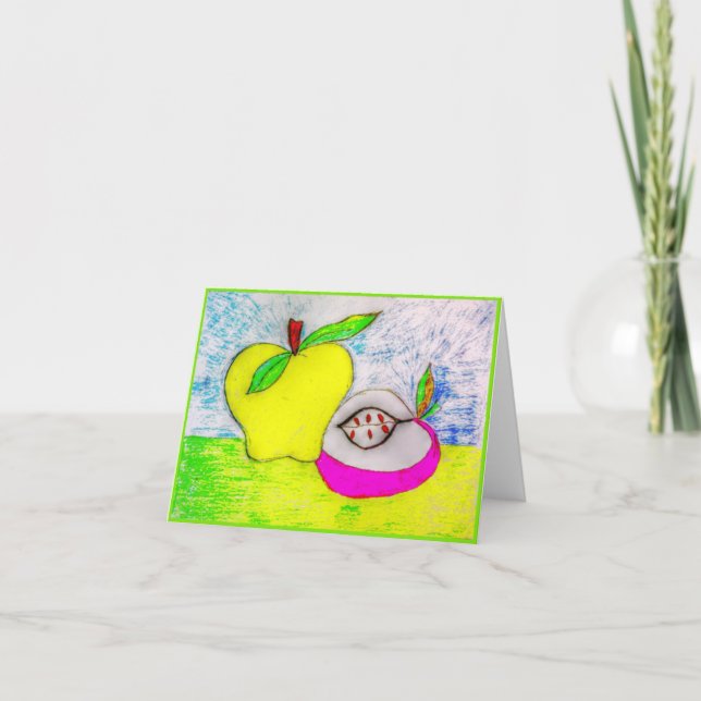 Colorful Abstract Apples Note Card (Front)
