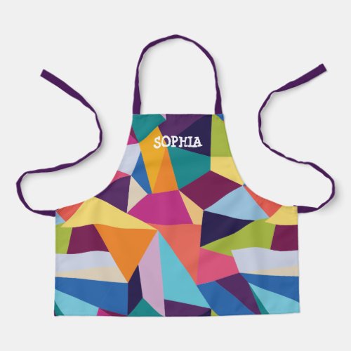 Colorful Abstract Apron with Name