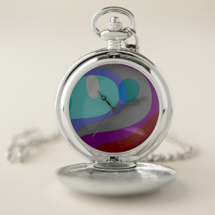 Colorful Abstract Art 613 Pocket Watch