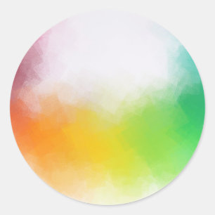 Colorful Abstract Art Blank Template Yellow Orange Classic Round Sticker