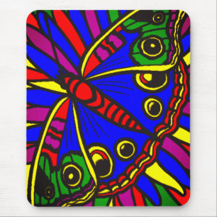 Colorful Abstract Art Butterfly  Mouse Pad