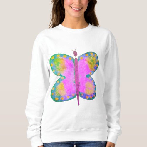 Colorful Abstract Art Butterfly Wearable Art Sweatshirt