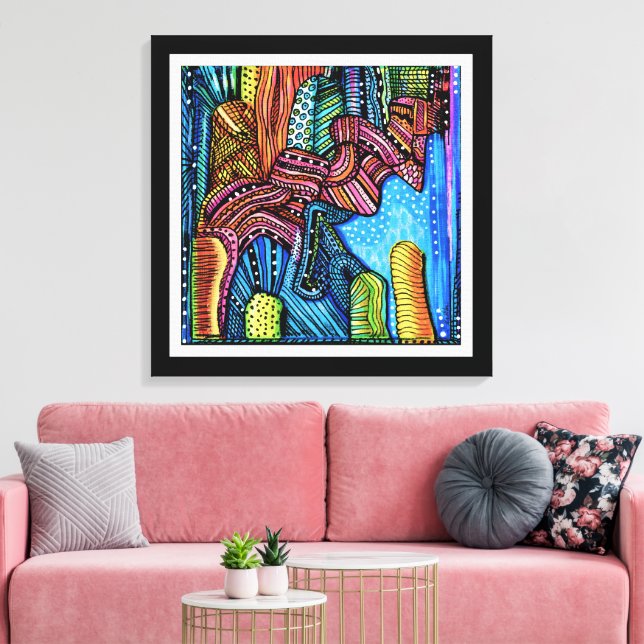Colorful Abstract Art Canvas Print (Insitu(LivingRoom))