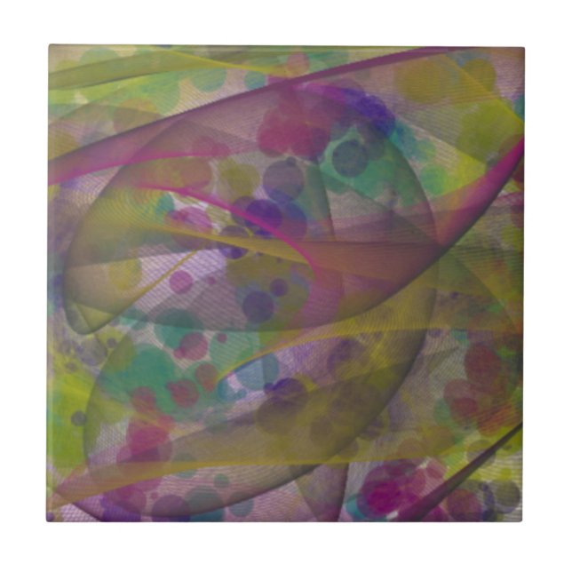 Colorful Abstract Art Ceramic Tile (Front)