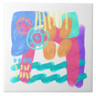 Colorful Abstract Art Ceramic Tile