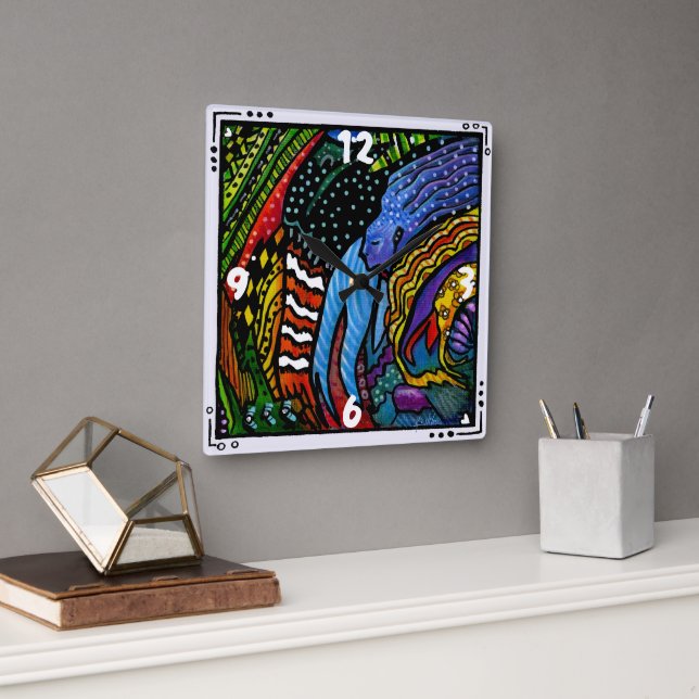 Colorful Abstract Art Clock (Office)