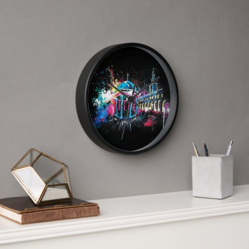 Colorful abstract art  clock