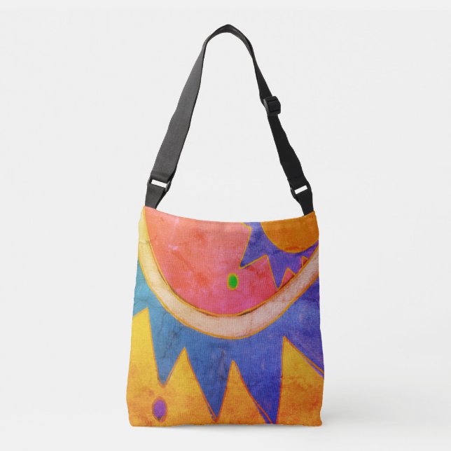 Colorful Abstract Art Crossbody Bag (Front)