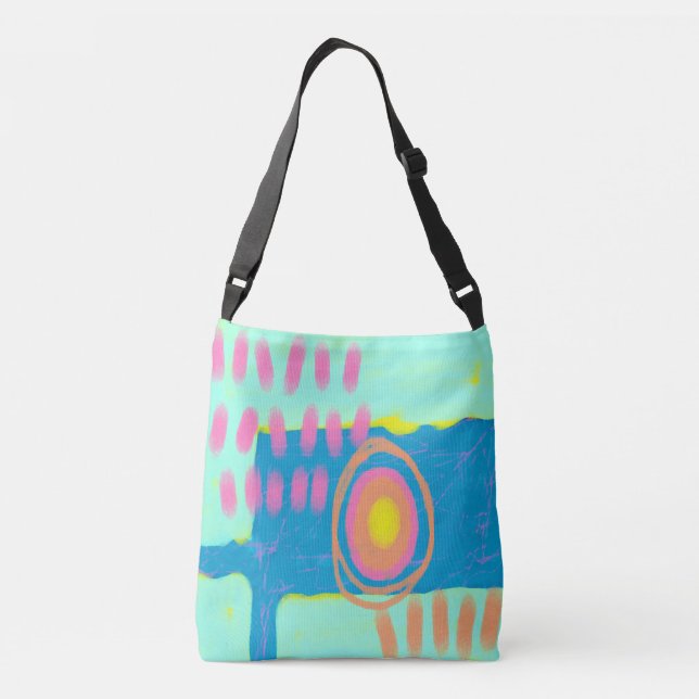Colorful Abstract Art Crossbody Bag (Back)