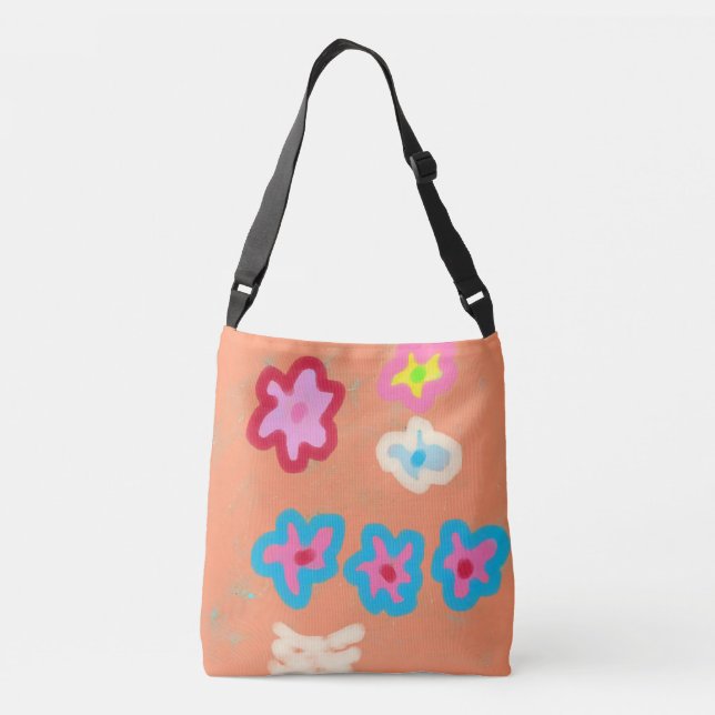 Colorful Abstract Art Crossbody Bag (Back)
