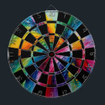 Colorful Abstract Art Dart Board<br><div class="desc">Let the games begin! This chic,  colorful artistic dartboard is perfect for a game room and college dorm room.</div>