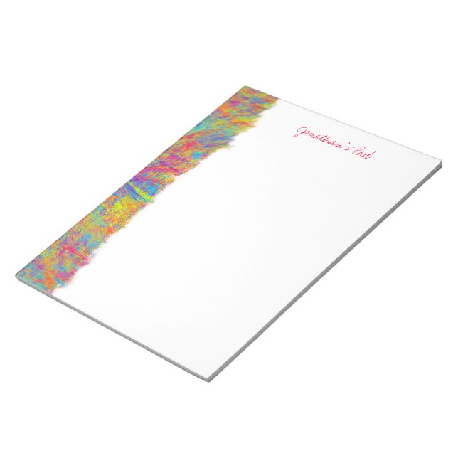 Colorful Abstract Art Edge Custom Notepad (Angled)