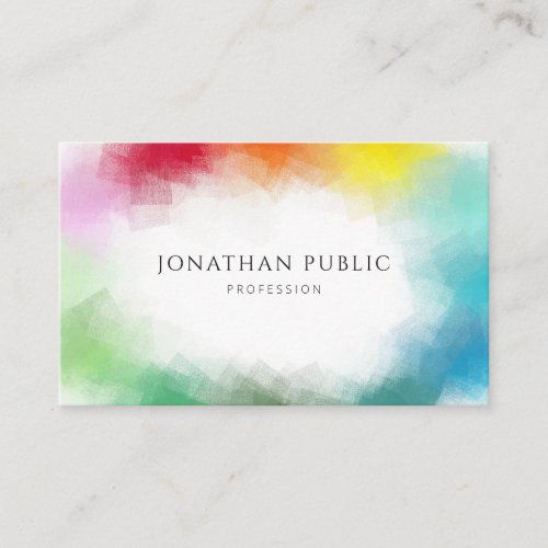 Colorful Abstract Art Elegant Modern Template Business Card