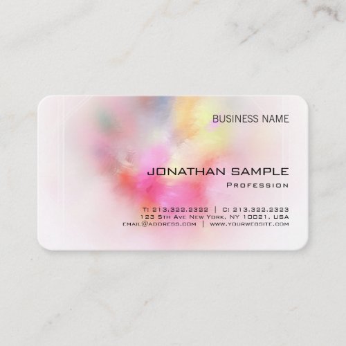 Colorful Abstract Art Elegant Personalized Business Card