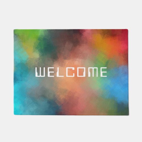 Colorful Abstract Art Elegant Template Welcome Doormat