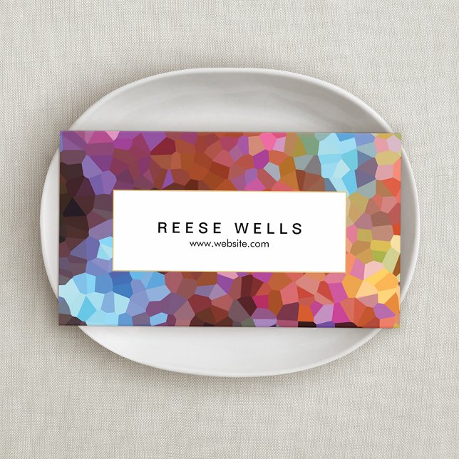Colorful Abstract Art Geometric Pattern Business Card (Creator Uploaded)