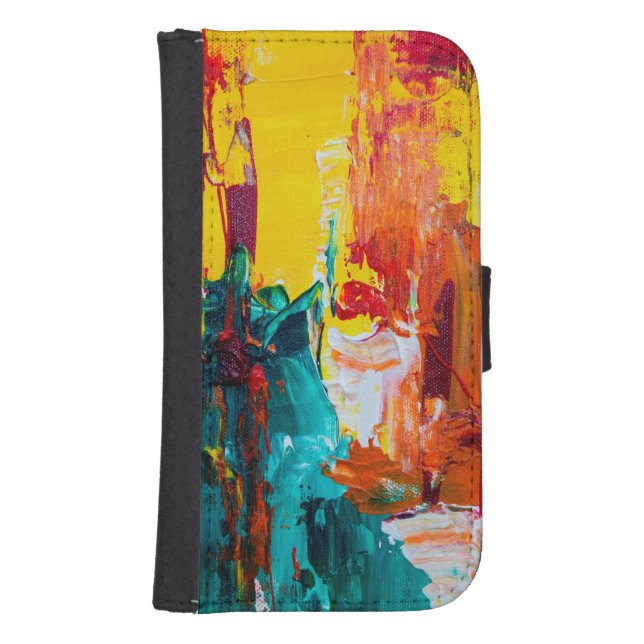 Colorful abstract art image on samsung wallet case (Front)