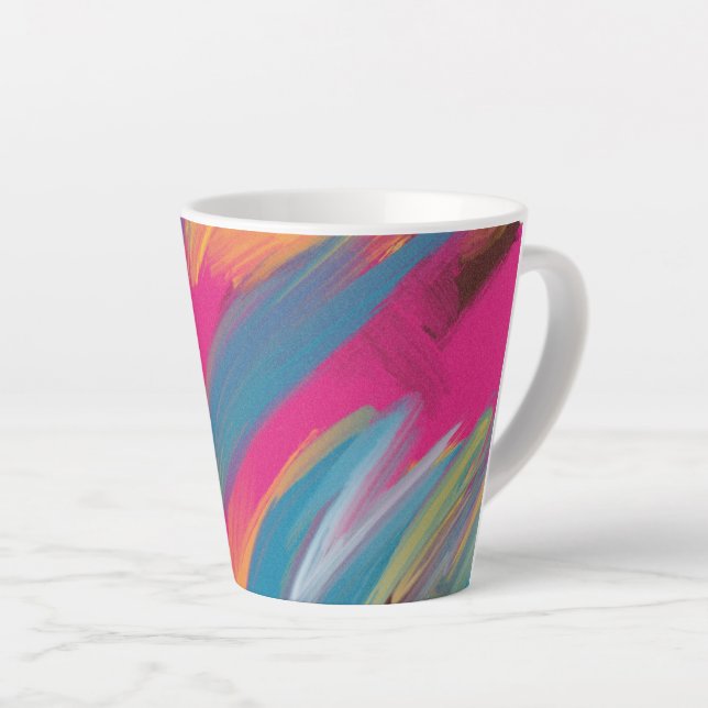 Colorful Abstract Art Latte Mug (Right Angle)