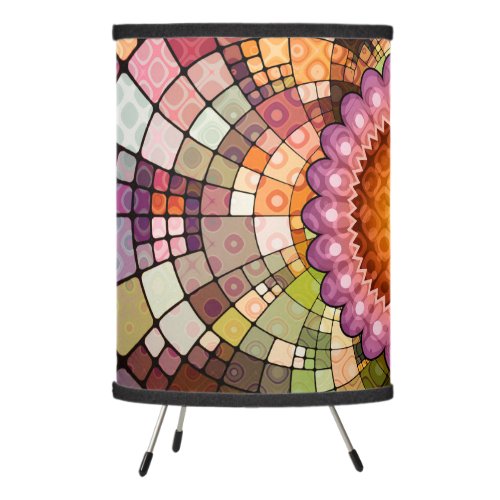 Colorful Abstract Art Mandala Mosaic Tripod Lamp
