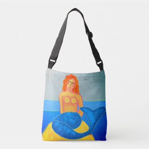 Colorful Abstract Art Mermaid Crossbody Bag