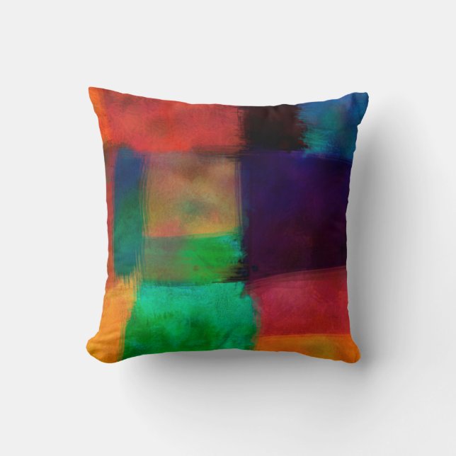 colorful abstract art modern artistic throw pillow (Front)