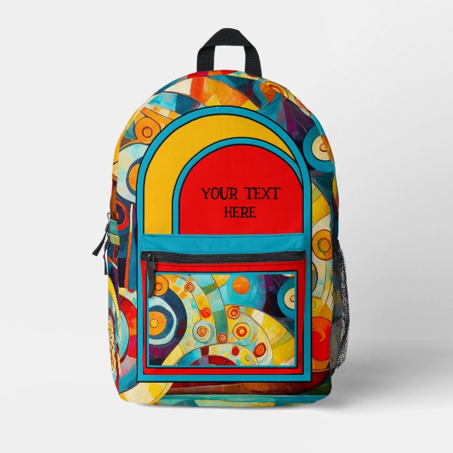 Colorful Abstract Art Modern Printed Backpack | Zazzle display picture 3