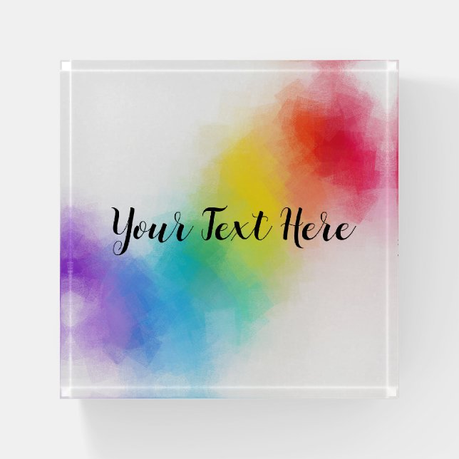 Colorful Abstract Art Modern Template Custom Paperweight (Front)