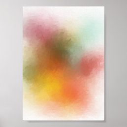 Colorful Abstract Art Modern Trendy Red Yellow Poster