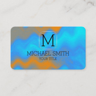 Colorful Abstract Art Monogram #22 Business Card