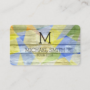 Colorful Abstract Art Monogram #24 Business Card