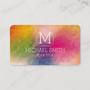 Colorful Abstract Art Monogram #8 Business Card